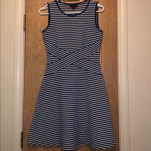Blue and White Striped Dress